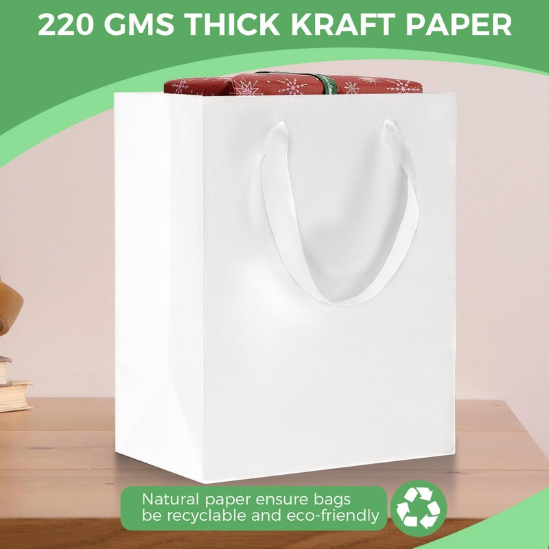 MOXARYSU White Gift Bags With Handles: 8x5x10 Inch 30pcs Medium Paper Gags Bulk For Birthday Wedding Party Shopping - Image 5